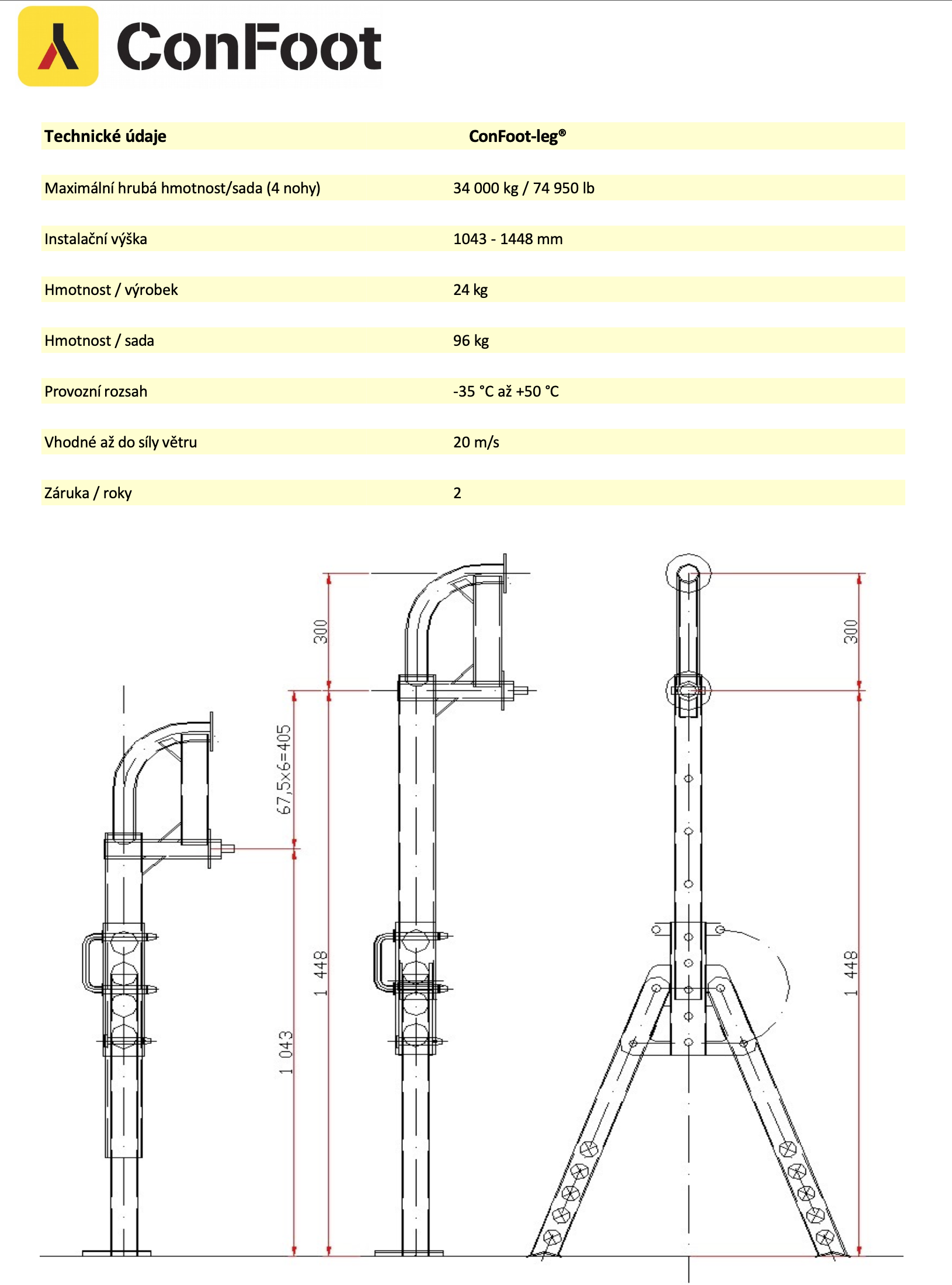 Specificații tehnice ale picioarelor de containere <a href=